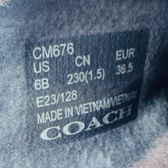 Coach Women's Zennie Signature Shearling Sheep Fur Slippers CM676 Purple Size 6 - Picture 12 of 12